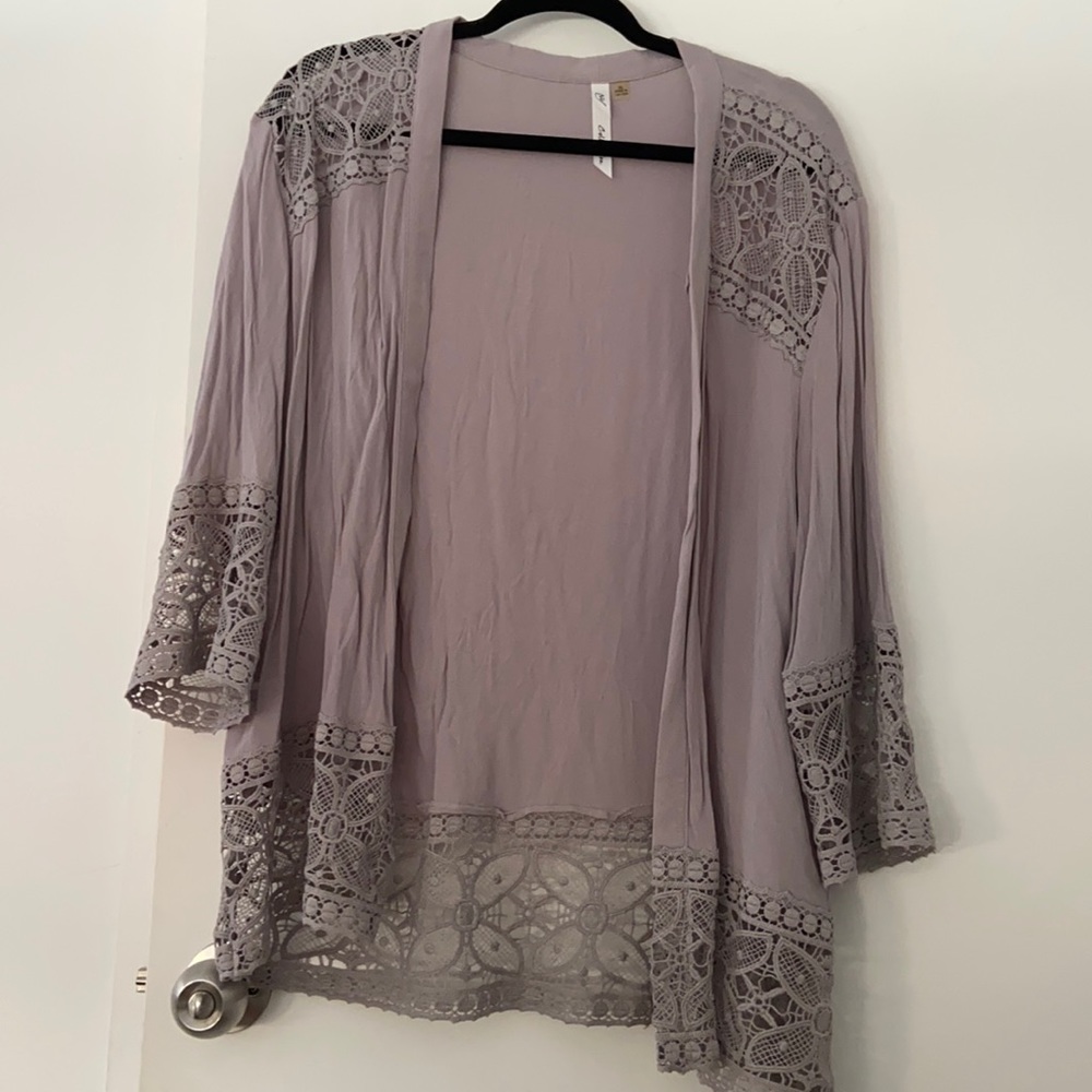 Purple/grey lace cardigan